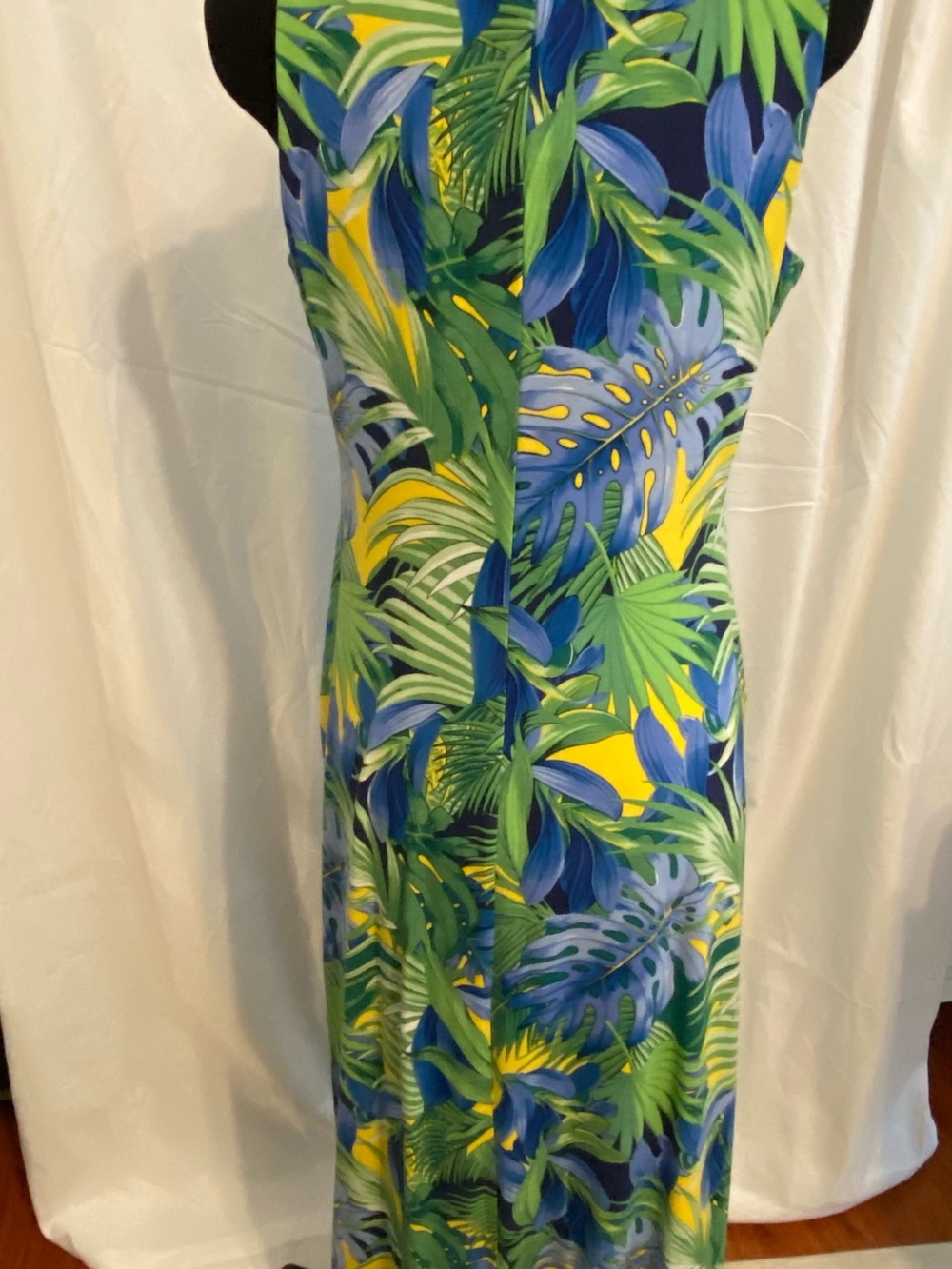 Tommy Bahama Tropical Print Dress, Yellow, Green, Blue - Picture 3 of 6